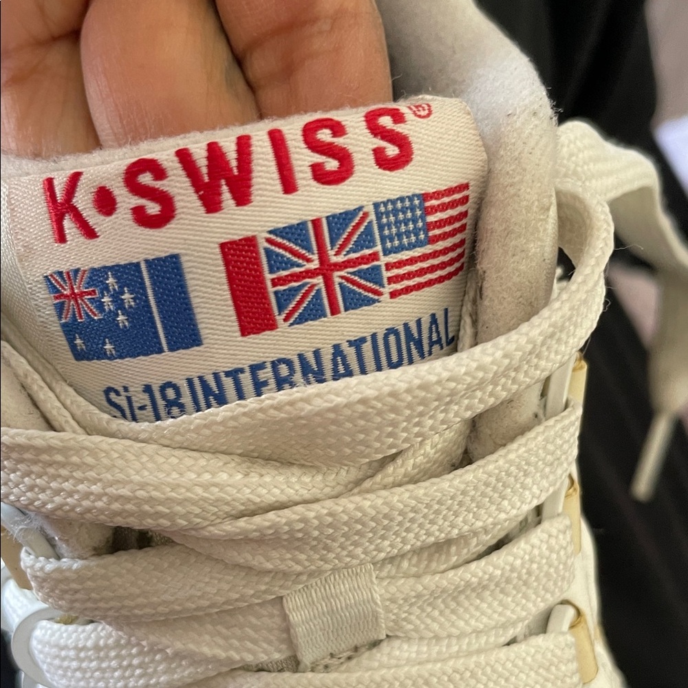K-Swiss White and Red Sneakers - Picture 3 of 12